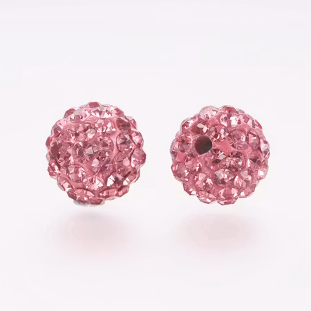 Strass pärlor - klass A - polymerlera/rosa - 10mm - 1st