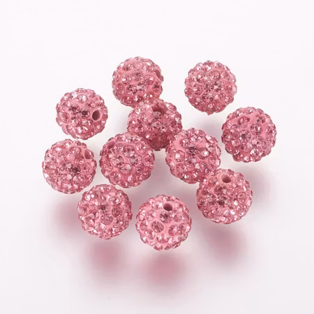 Strass pärlor - klass A - polymerlera/rosa - 10mm - 1st
