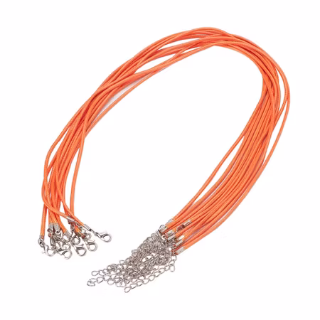 Vaxat halsband med hummer lås, orange