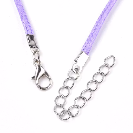 Vaxat halsband med hummer lås, lila