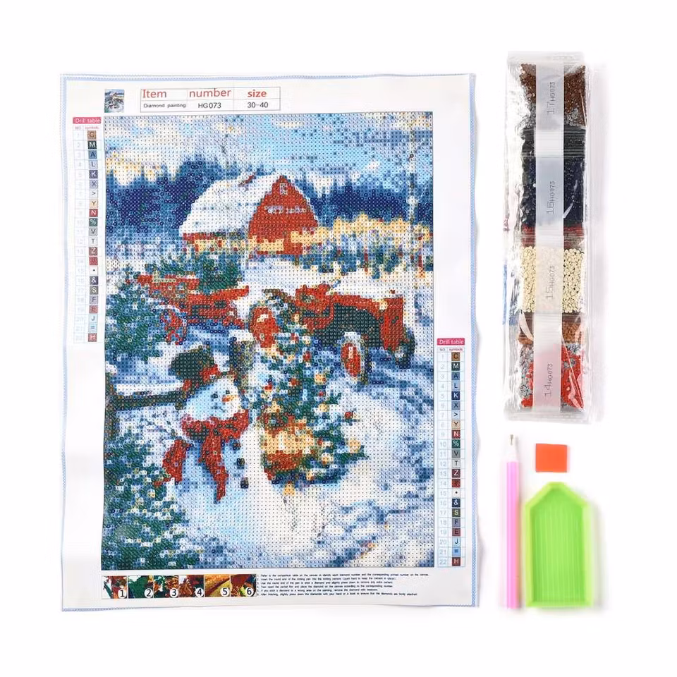 Snögubbe - Diamond Painting   - 40x30