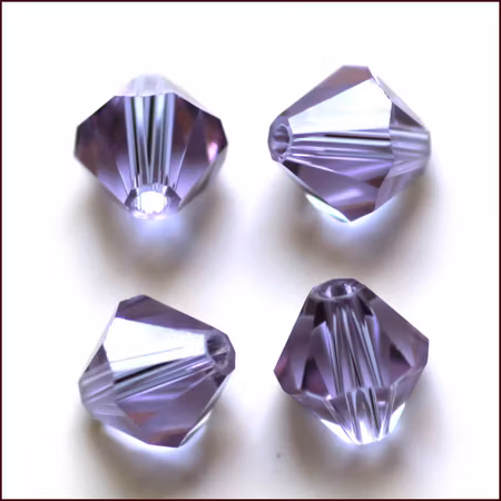 Lyxiga fasetterade Bicon glaspärlor - Klass AAA - medium lila - 20-p -4x4mm