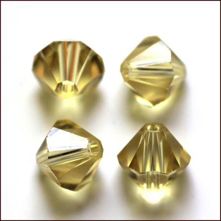 Lyxiga fasetterade Bicon glaspärlor - Klass AAA - ljus gul - 20-p -4x4mm