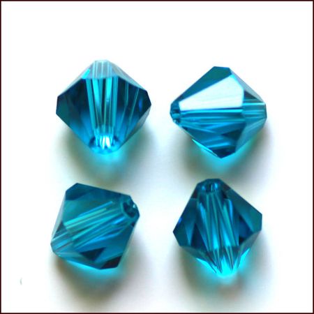Lyxiga fasetterade Bicon glaspärlor - Klass AAA - mörk turkos - 20-p -4x4mm