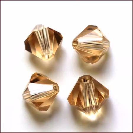 Lyxiga fasetterade Bicon glaspärlor - Klass AAA - guld gul - 20-p -4x4mm