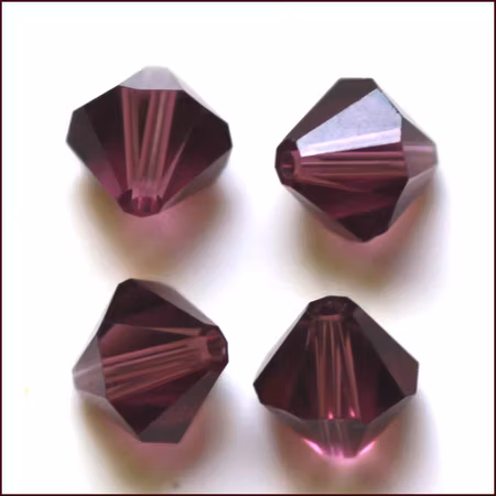 Lyxiga fasetterade Bicon glaspärlor - Klass AAA - mörk lila - 20-p -4x4mm