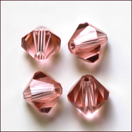 Lyxiga fasetterade Bicon glaspärlor - Klass AAA - flamingo - 20-p -4x4mm