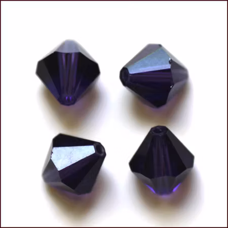 Lyxiga fasetterade Bicon glaspärlor - Klass AAA - blå lila- 10-p -6x6mm