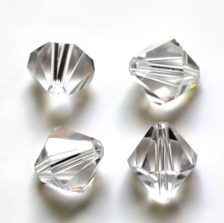 Lyxiga fasetterade Bicon glaspärlor - Klass AAA - klar - 10-p -8x8mm