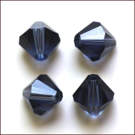 Lyxiga fasetterade Bicon glaspärlor - Klass AAA - marin blå - 10-p -8x8mm