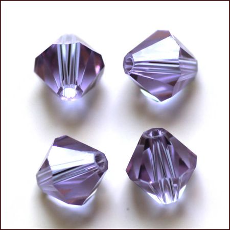 Lyxiga fasetterade Bicon glaspärlor - Klass AAA - medium lila - 10-p -8x8mm
