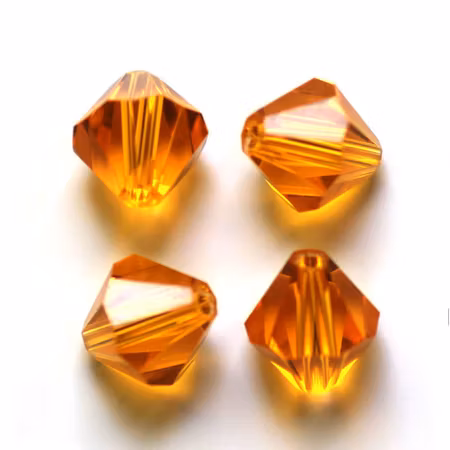 Lyxiga fasetterade Bicon glaspärlor - Klass AAA - gul orange - 10-p -8x8mm