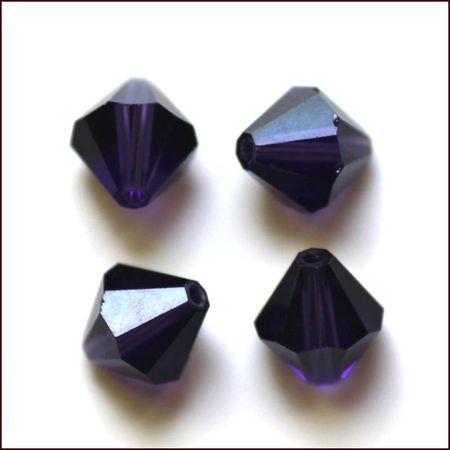 Lyxiga fasetterade Bicon glaspärlor - Klass AAA - blå lila - 10-p -8x8mm