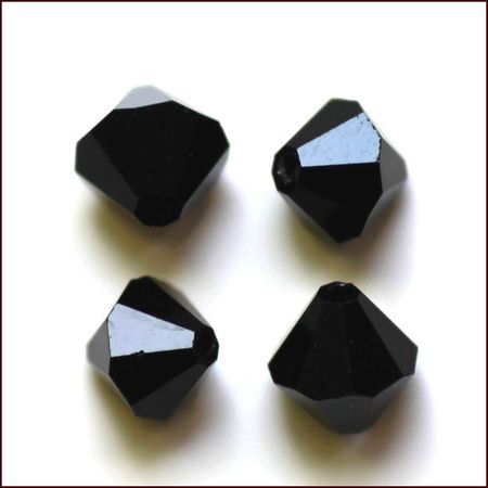 Lyxiga fasetterade Bicon glaspärlor - Klass AAA - svart - 10-p -8x8mm