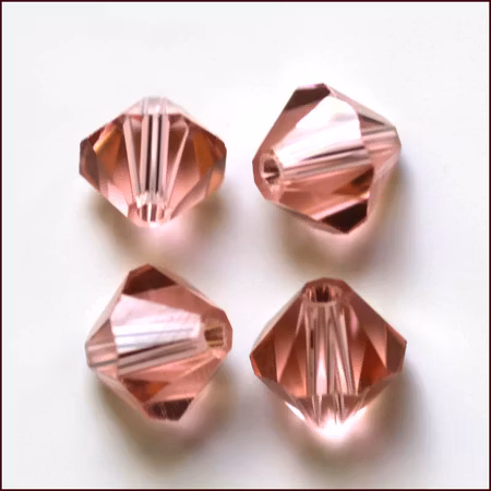 Lyxiga fasetterade Bicon glaspärlor - Klass AAA - flamingo - 10-p -8x8mm