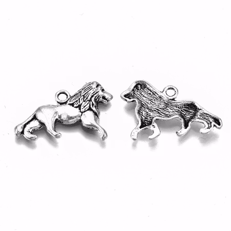 Charms - Berlock - Lejon - antik silver