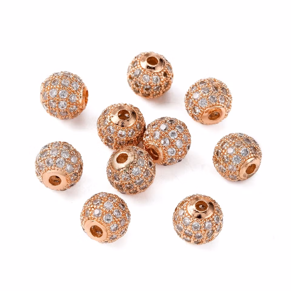 Kubisk Zirkoniumoxidpärla - rosé/klar - 8mm