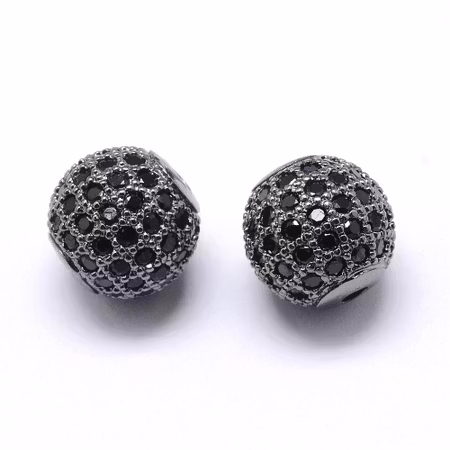 Kubisk Zirkoniumoxidpärla - svart/svart - 8mm