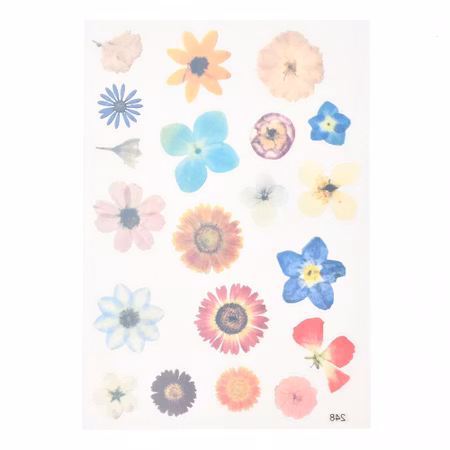 Vattentäta självhäftande stickers - blommor - 1ark