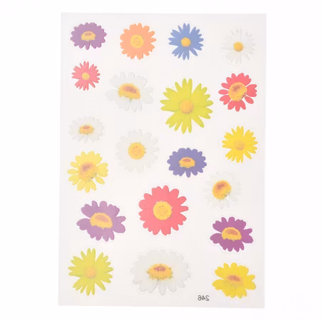 Vattentäta självhäftande stickers - blommor - 1ark