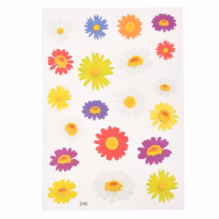 Vattentäta självhäftande stickers - blommor - 1ark