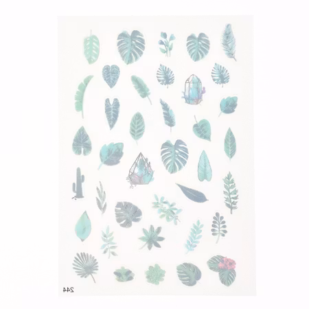 Vattentäta självhäftande stickers - blad - 1ark