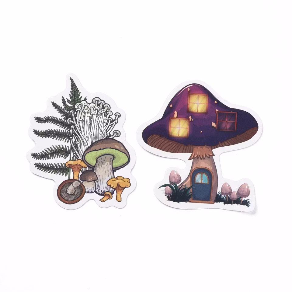 Stickers till scrapbooking - tecknade svampar - 50st