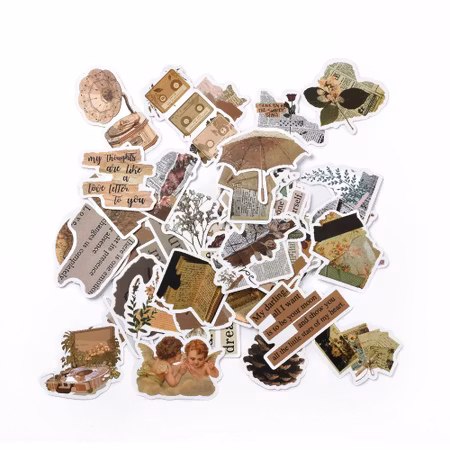 Retro stickers till scrapbooking - olika - 52st