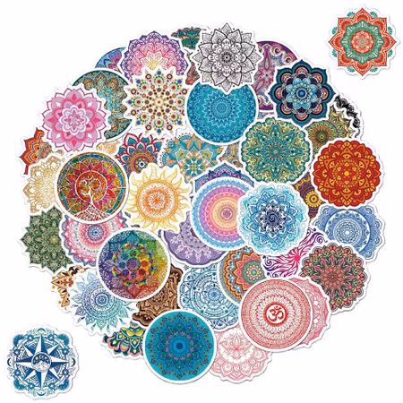 Mandala stickers till scrapbooking - olika - 50st