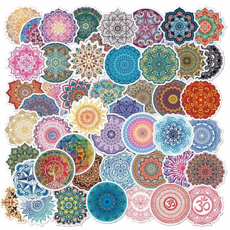 Mandala stickers till scrapbooking - olika - 50st
