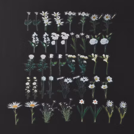 Stickers till scrapbooking - blommor - 40st