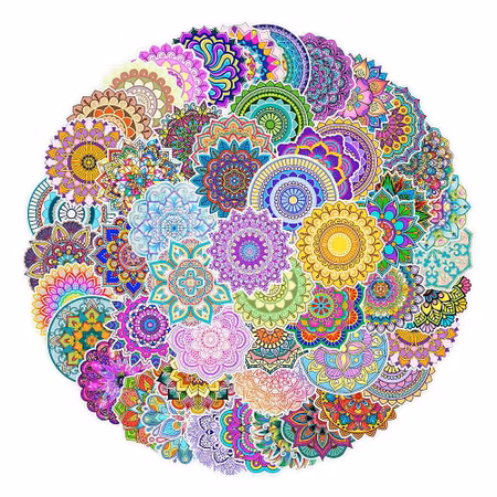 Mandala stickers till scrapbooking - olika - 50st