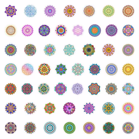 Mandala stickers till scrapbooking - olika - 50st