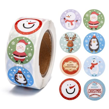 Julstickers på rulle - 8 motiv - 500st