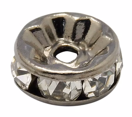 Strass rondeller klass A- 5mm svartgrå/klar - 10-p