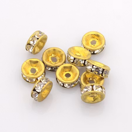 Strass rondeller klass A- 5mm mässing/klar - 10-p