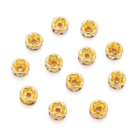 Strass rondeller klass A- 5mm guld/klar - 10-p