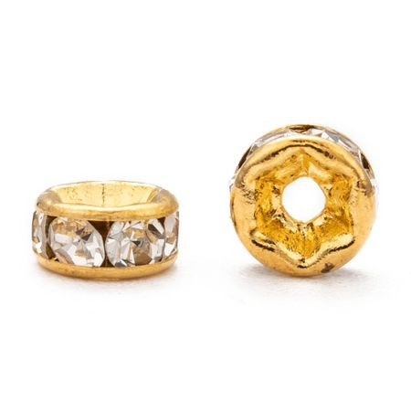 Strass rondeller klass A- 5mm guld/klar - 10-p