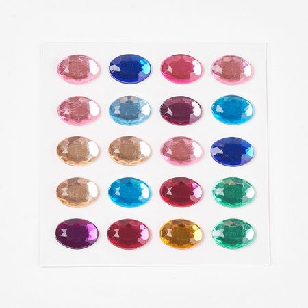 Rhinestone Stickers oval flera färger