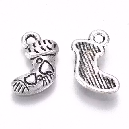 Charms - Berlock - Julstrumpa - antik silver