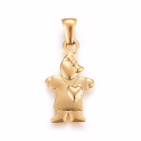 Charms - Berlock - Flicka med hjärta  - guld