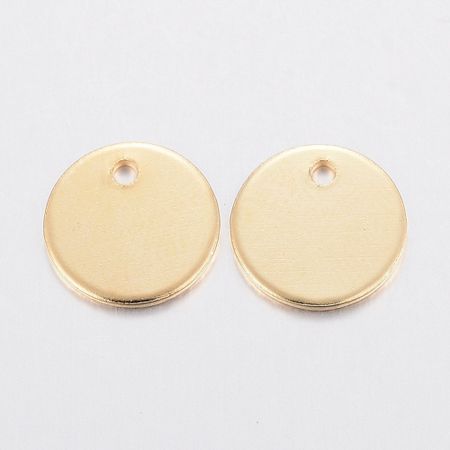 Charms - Berlock - Rund platta 10mm  - guld