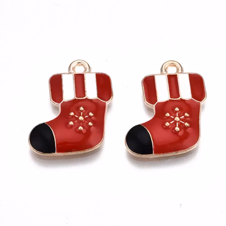 Charms - Berlock - Julstrumpa- emalj