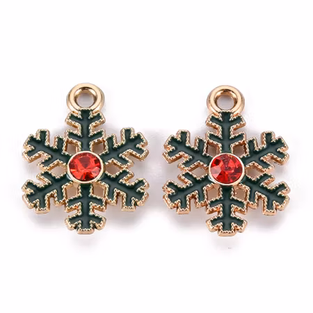 Charms - Berlock - Snöflinga med bling- emalj