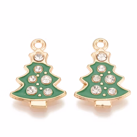 Charms - Berlock - Julgran med bling - emalj