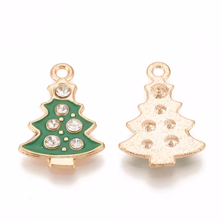Charms - Berlock - Julgran med bling - emalj