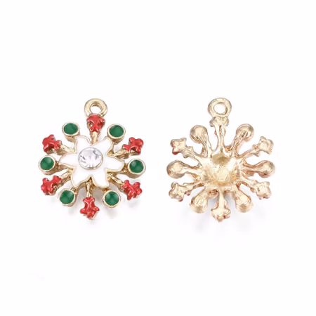 Charms - Berlock - Snöflinga med bling - emalj