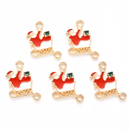 Charms - Berlock - Släde med tomte - emalj