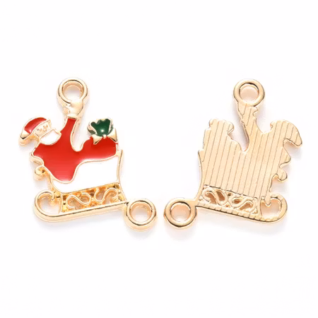 Charms - Berlock - Släde med tomte - emalj