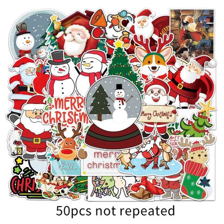 Julstickers - olika motiv - 50st